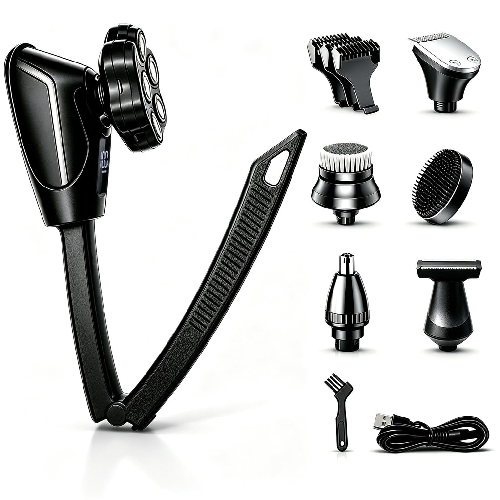 6-in-1 Back Shaver for Men, Body Groomer, Foldable Handle