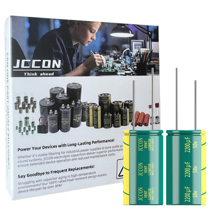 10-Pack 50V 2200uF Premium Quality Low ESR Electrolytic Capacitors 16x30mm (0.63x1.18in), 50Volt 2200MFD High-Frequency Caps with Superior Performance