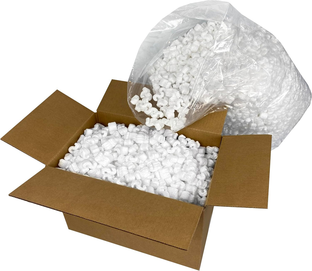 Packing Peanuts 3.5 cu. ft. (22.5 Gallons) S Shaped, Cushioning (1-Pack, White), Packing Peanuts For Shipping