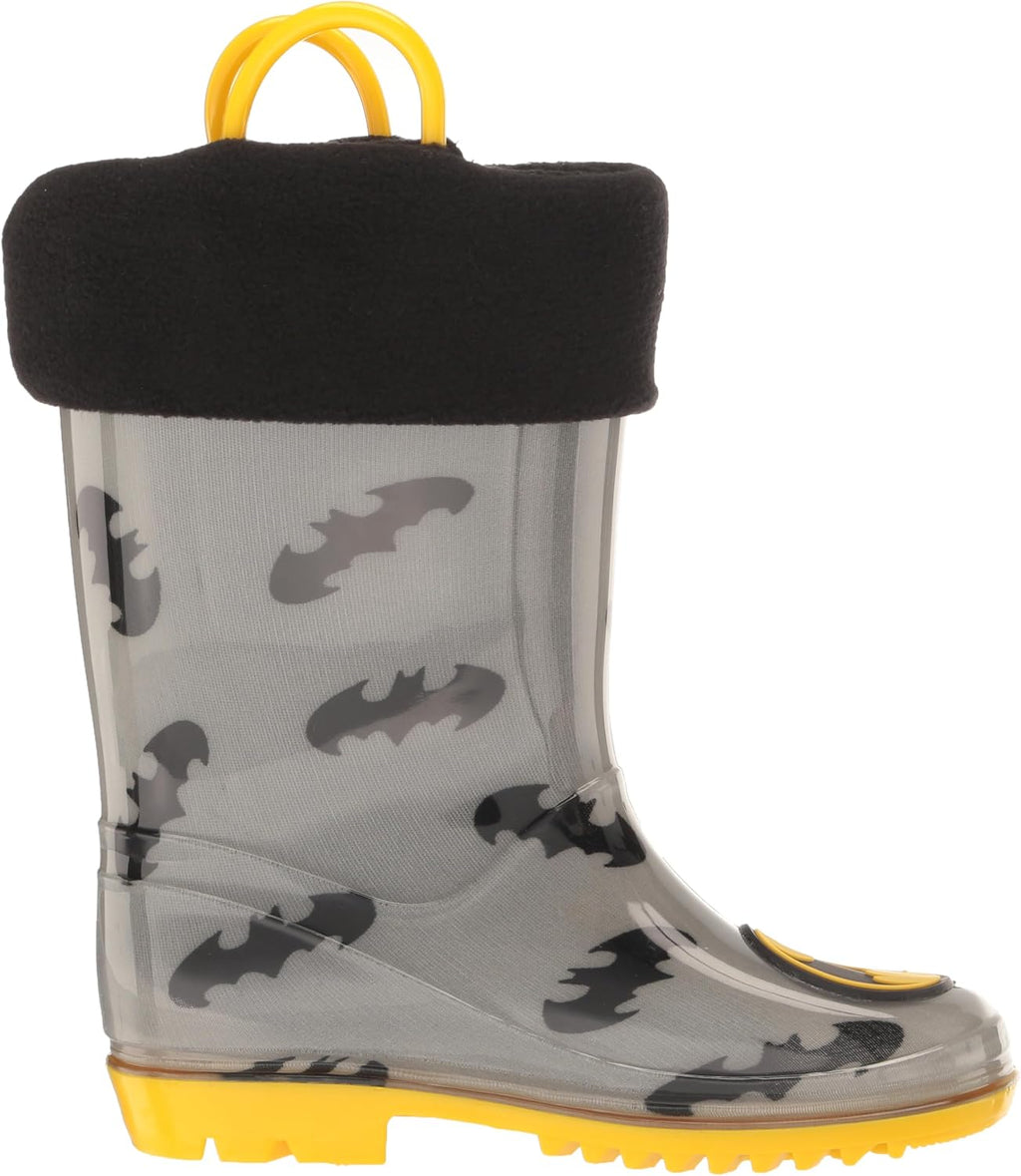 Boys' Dc Comics Batman Kids Rain Boots With Soft Removable Liner