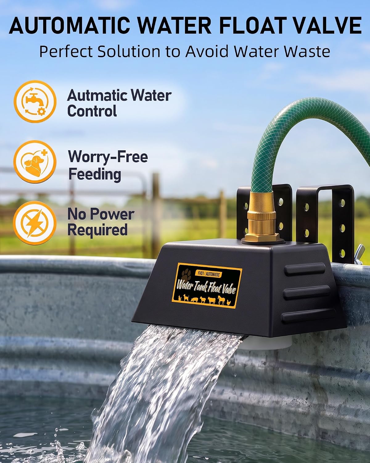 Automatic Water Trough Float Valve Suitable for 3/4" Female Water Connector | Patented Float Valve for Water Tank