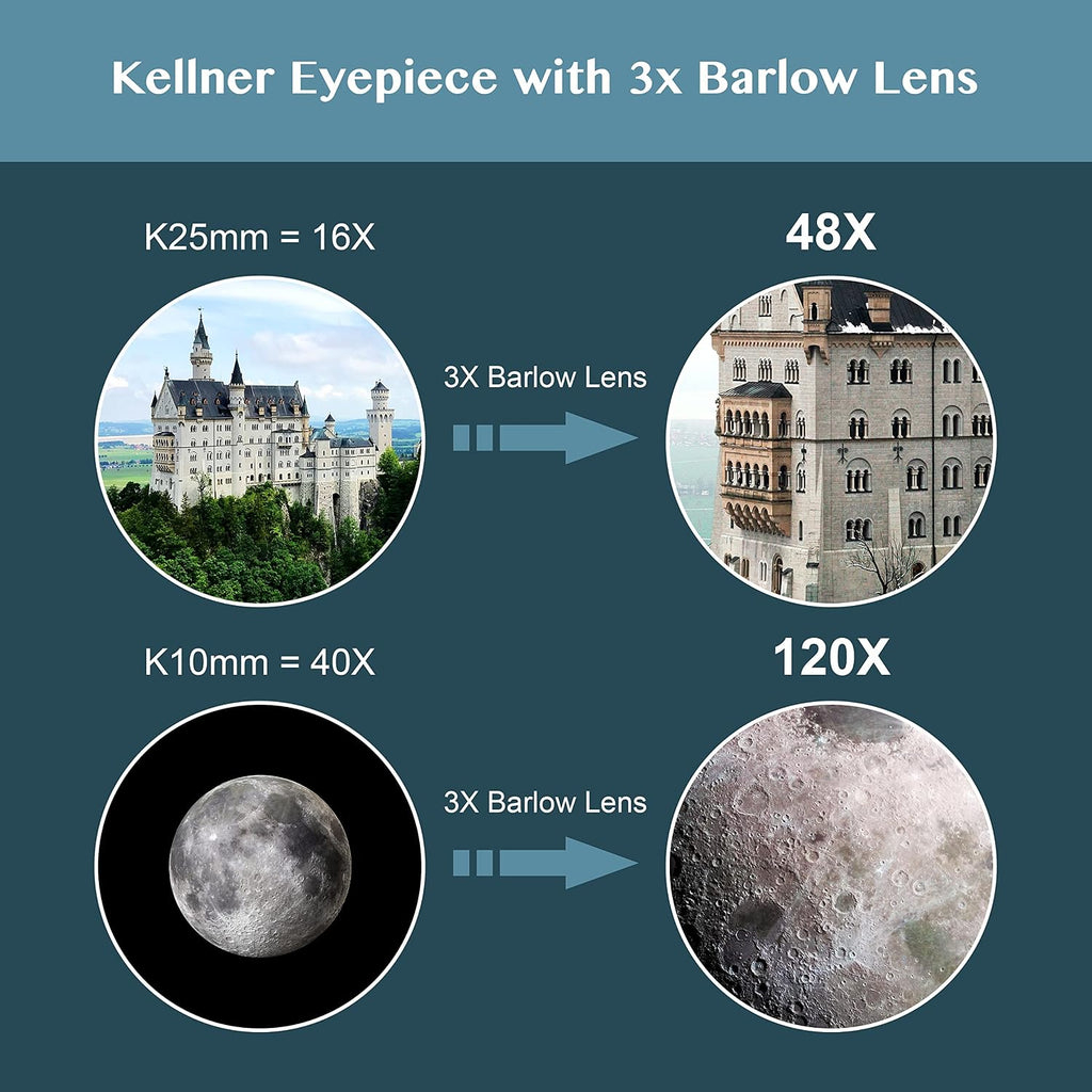 40070 Astronomy Telescopes for Beginners and Adults with K10 and K25 Eyepieces 70mm Travel Telescope Adjustable