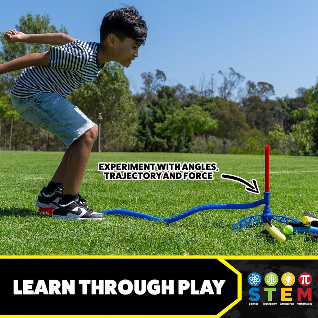 Jr Multi-Color Rocket Launcher for Kids, 8 Rockets | Fun Outdoor Toys for Boys & Girls, Ages 3 & Up - Soft Foam