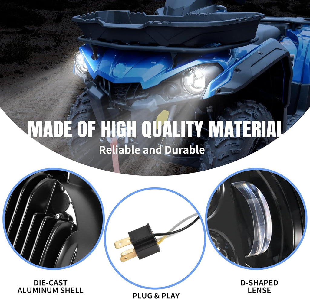 LED Headlights for Outlander G2L 450 500 570 L Max 2015-2024