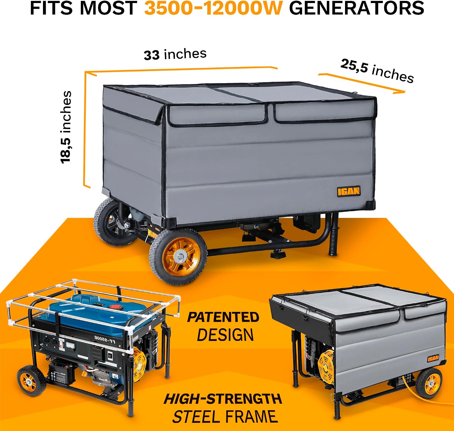 Generator Covers While Running Pro-Max for most 3500w-12000w Generators - Ultra Heavy Duty Generator Covers for