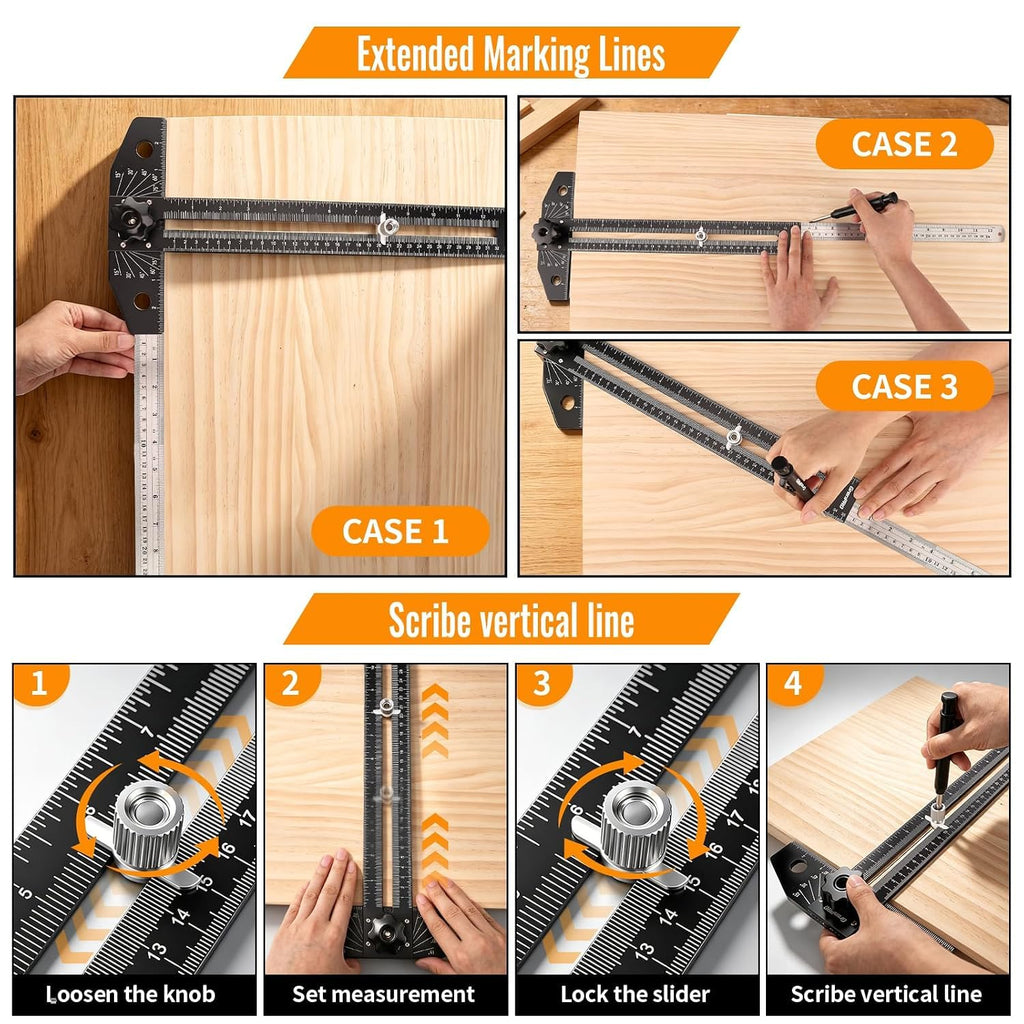 GRENPRO Combination Speed T-Square Ruler Angle Finder Woodworking Tools