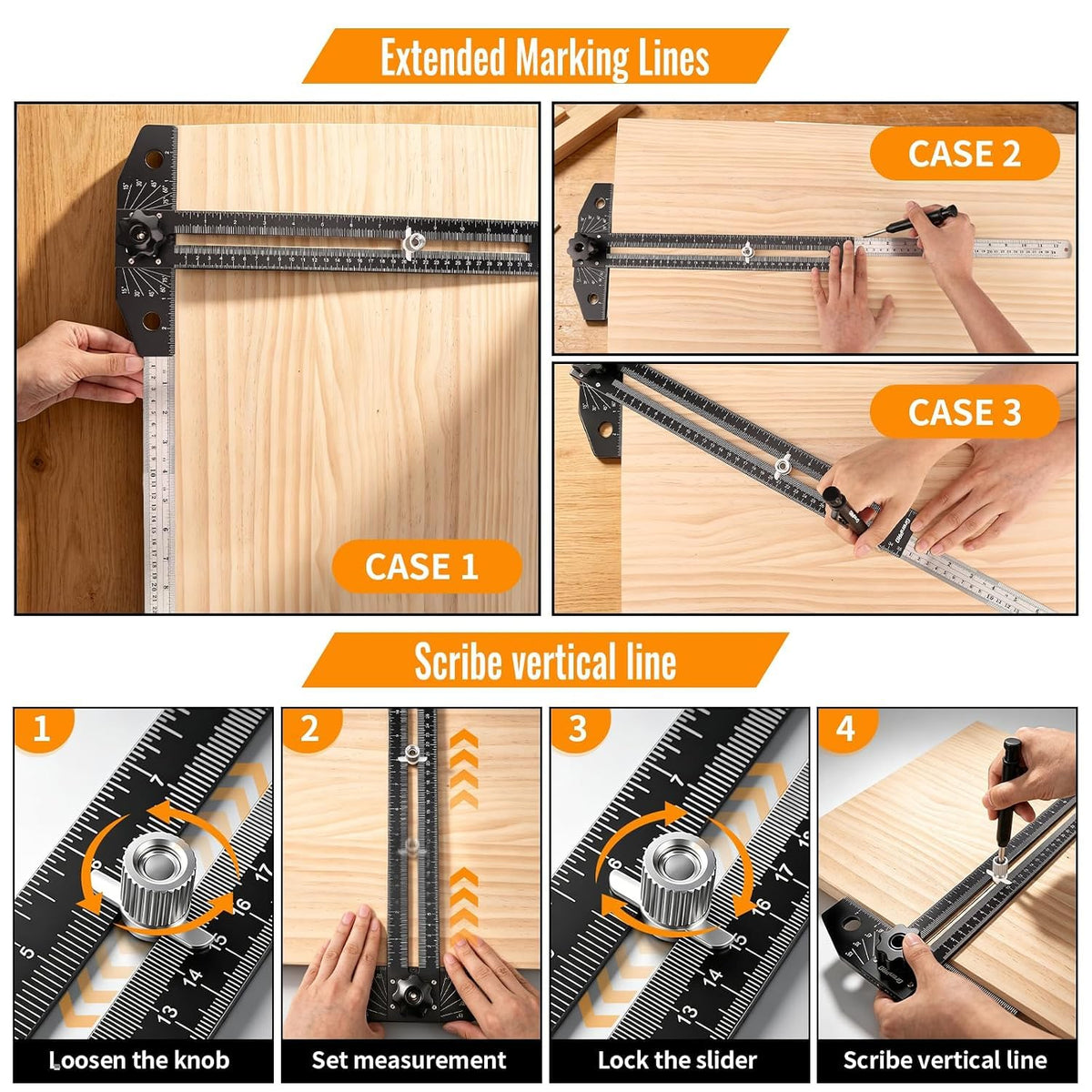 GRENPRO Combination Speed T-Square Ruler Angle Finder Woodworking Tools