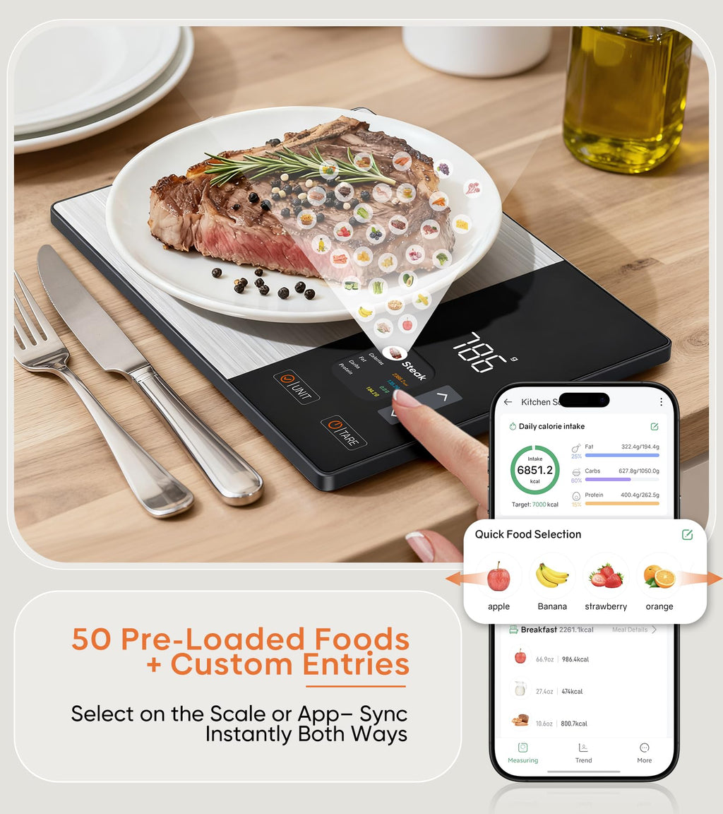 Food Scale with Nutritional Calculator, TFT Display, Track 23 Nutrients