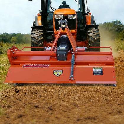 3-Point 42" Rotary Tiller Attachment for Cat 1 Tractor, 540 RPM PTO Driven, 3-Speed Adjustable Depth up to 3/4/5