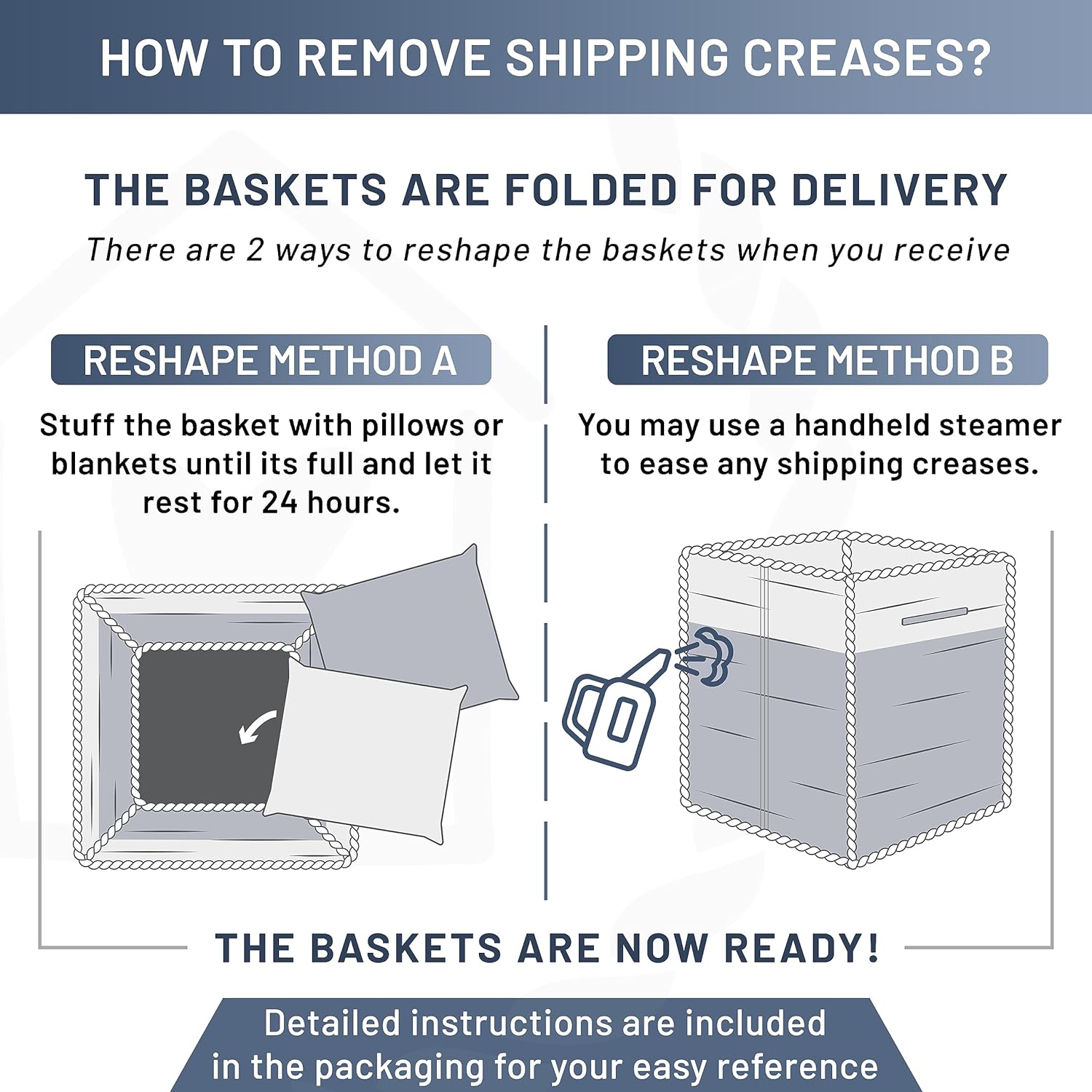 Storage Cubes 11 Inch Cotton Rope Woven Baskets for Organizing, 3-Pack | Cube Storage Bin | Square Storage Baskets