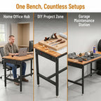 70 Inch Rolling Adjustable Workbench with Power Outlet