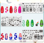 6 Pcs All Holiday Nail Art Plates Stamping Set for DIY Print