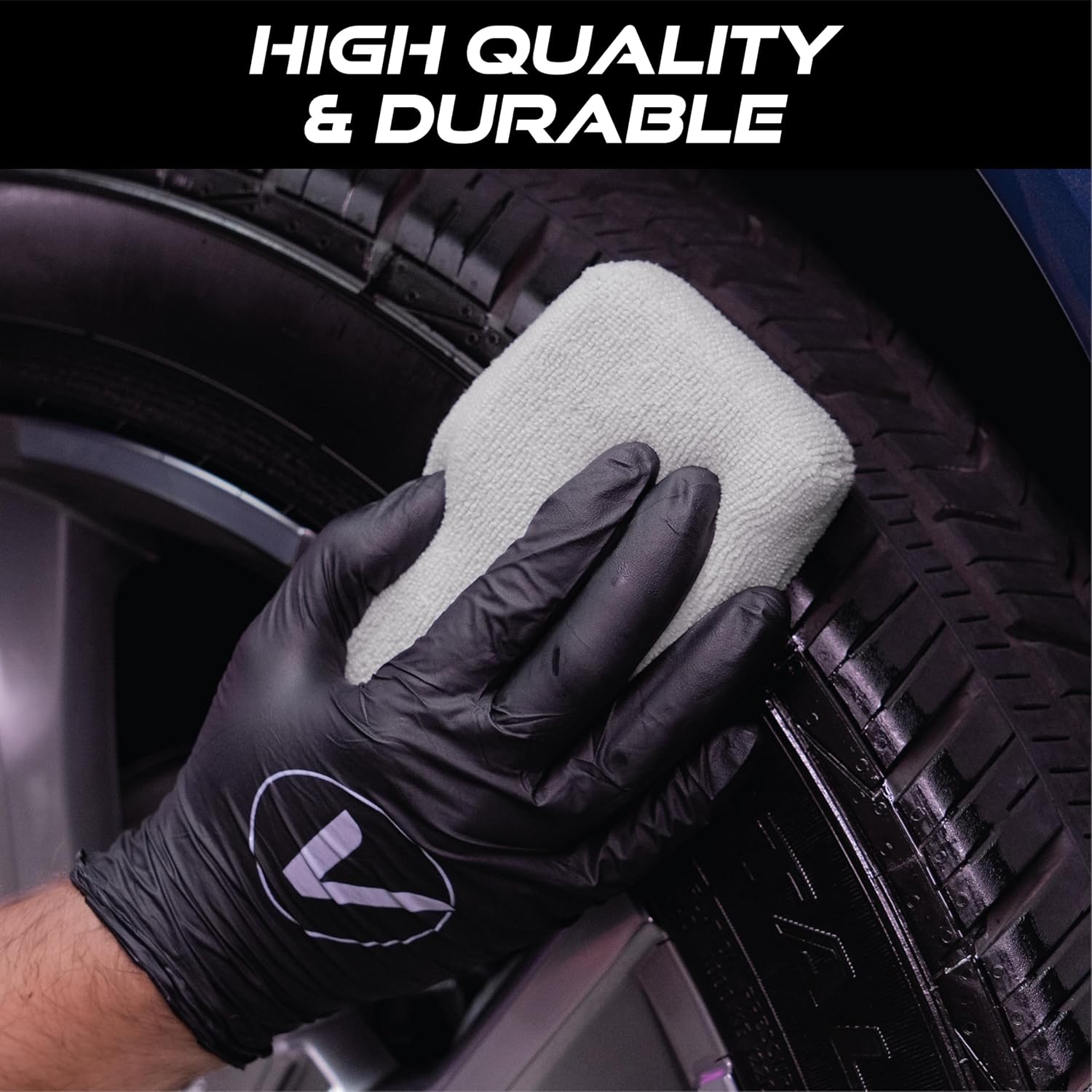 Microfiber Applicator Pads for Cars, 3 Inch x 5 Inch, 6 Pack | Polishing Pad for Applying Car Wax, Tire Shine