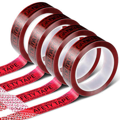 4 Rolls Total Transfer Red Seal Tape Security Tamper Evident Tape Tamper Resistant Thick Void Film Packing Tape for