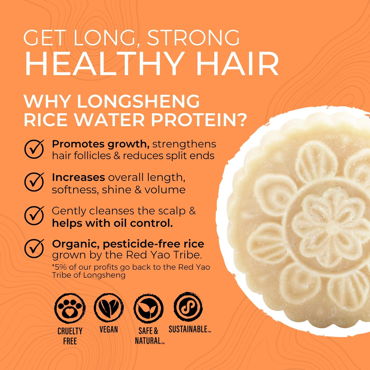 Clarifying Shampoo Bar for Oily Hair - Rice Water, Citrus Yao