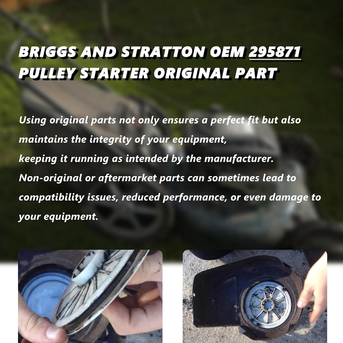295871 Recoil Starter Pulley Compatible with Briggs & Stratton