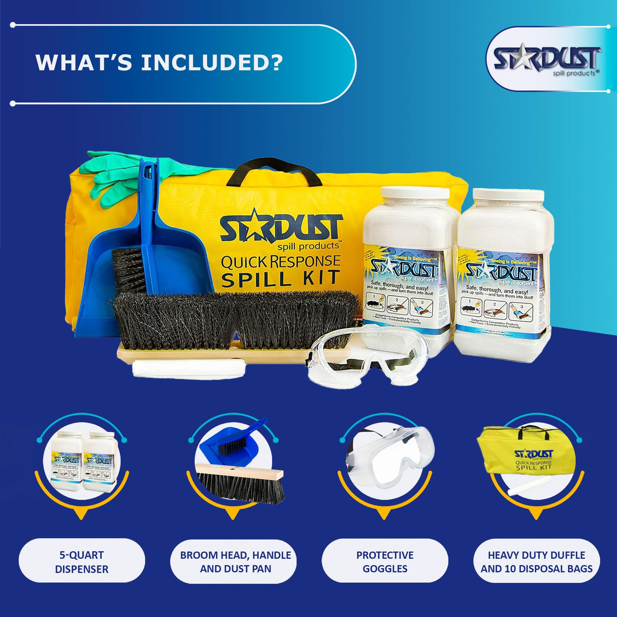 Stardust D710 Quick Response Spill Kits for Vehicles, Heavy Duty Duffle