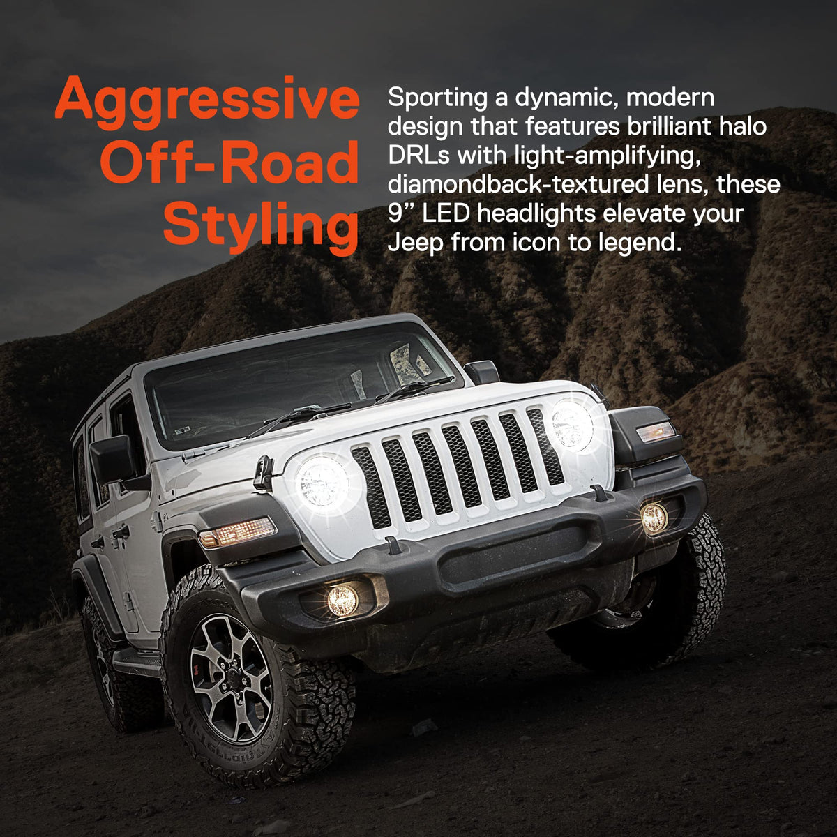 TRUE MODS 9 Inch LED Headlights for 2018-2026 Jeep Wrangler JL Gladiator JT