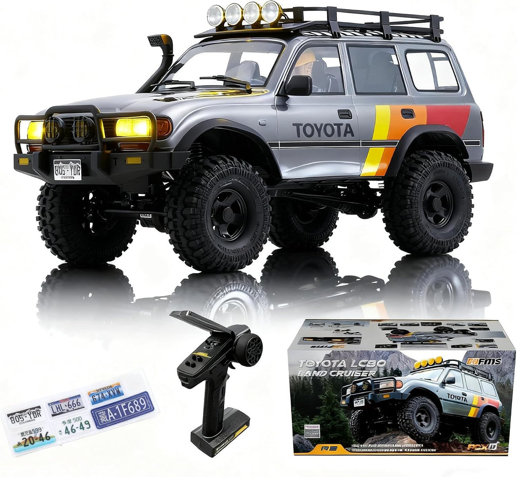 FMS FCX10 1/10 RC Crawler Land Cruiser LC80 Toyota Licensed, 4WD 2.4Ghz RC Rock Crawler, Hobby Grade Off-Road RC with