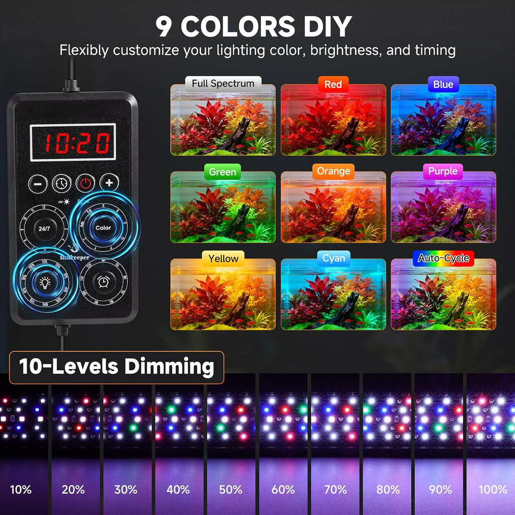 Smart LED Aquarium Light with One-Key Real-Time Sync Function