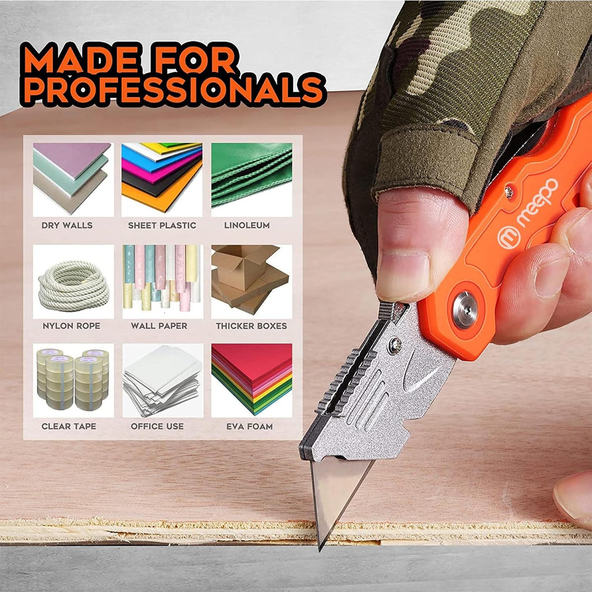 4-Pack Box Cutter, Colorful Folding Utility Knife w/ 10 pcs Blades