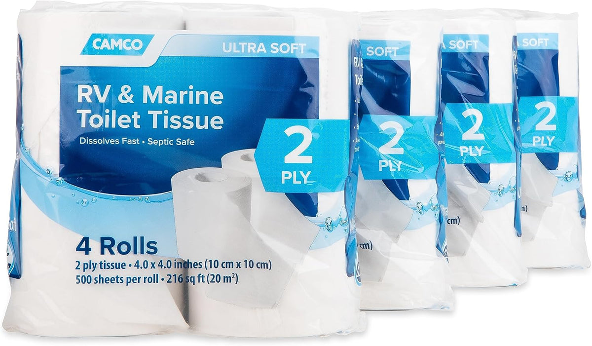 RV Toilet Paper - 16-Rolls - Quick Dissolve - Made in the USA