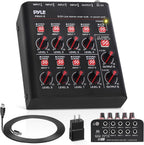 8-Channel Bluetooth Mini Line Mixer with USB Audio Interface - 8 Mono/Stereo Switching Inputs | Ultra-low Noise