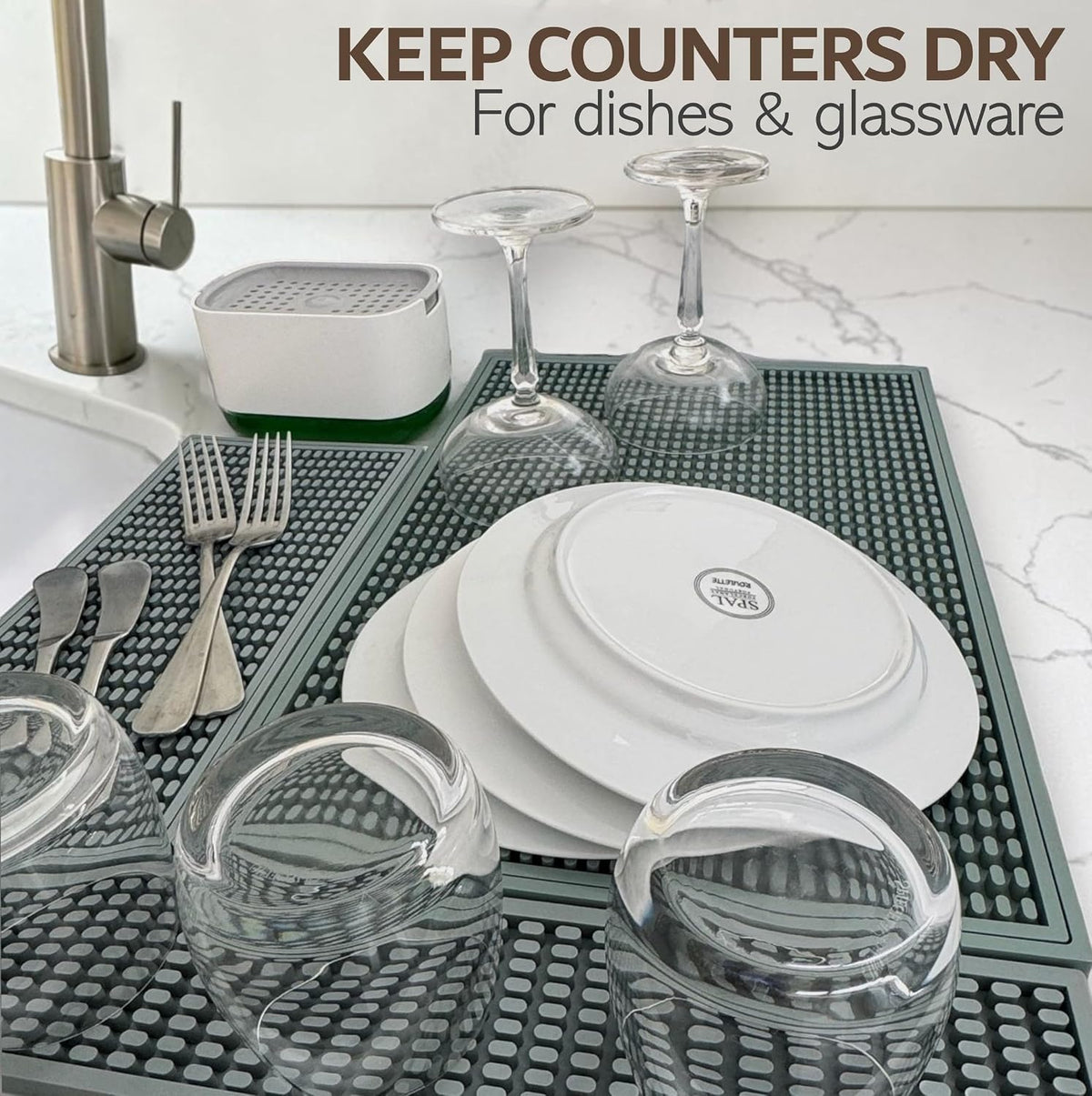 Rubber Bar Mat – Non-Slip Spill & Drip Mat for Bartending, Coffee Bar & Kitchen Countertop, Thick Durable Counter