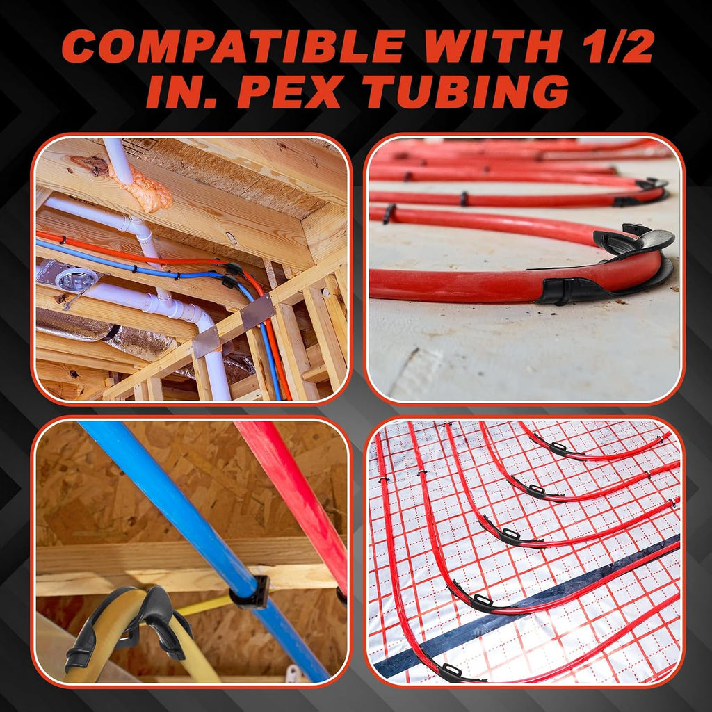 Pushglossy 20 Pcs 1/2" Pex 90 Degree Bend Supports, Plastic Pipe Holders