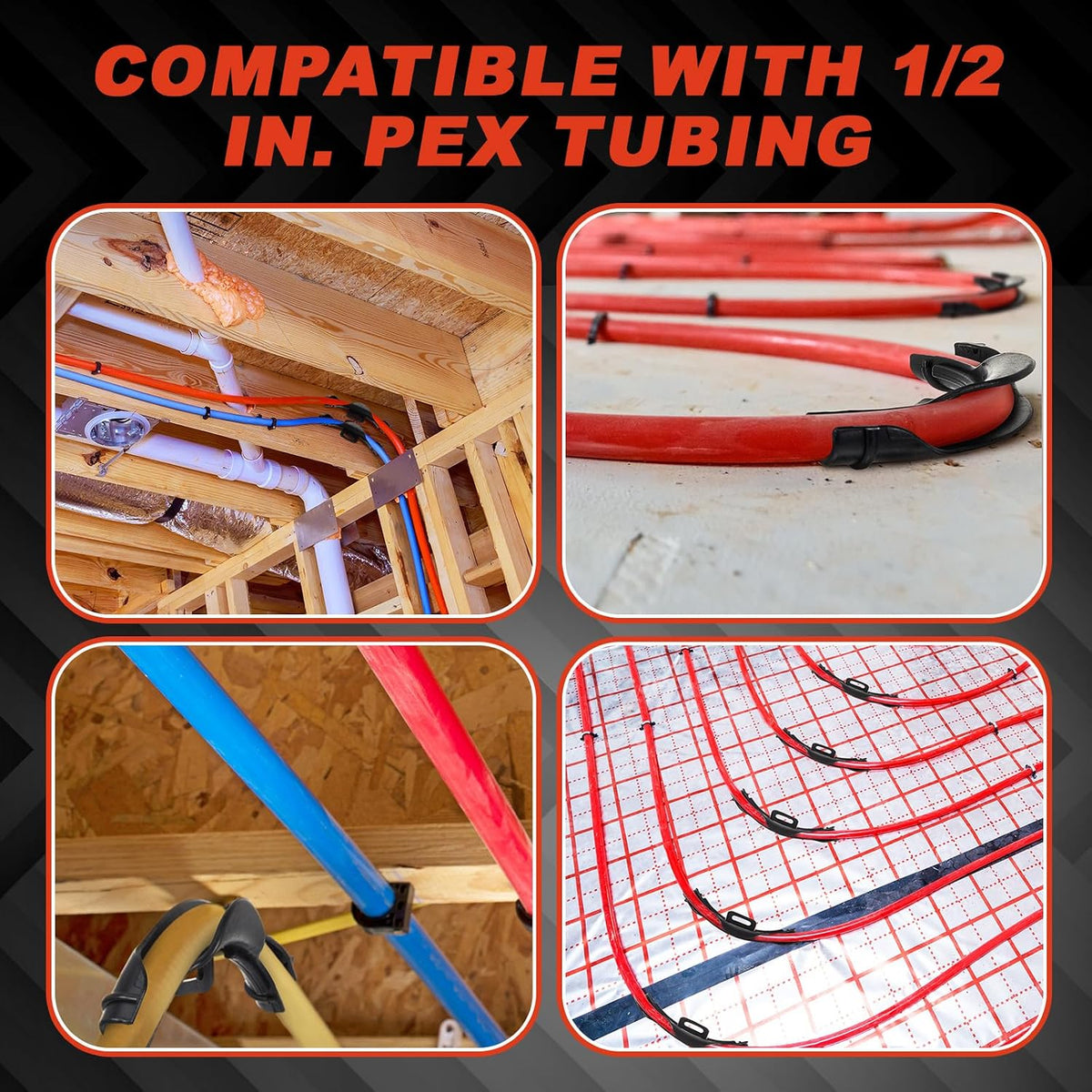 Pushglossy 20 Pcs 1/2" Pex 90 Degree Bend Supports, Plastic Pipe Holders