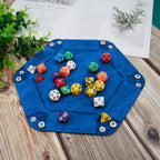 2 Pcs Dice Tray PU Leather Dice Trays Folding Hexagon Dices Holder