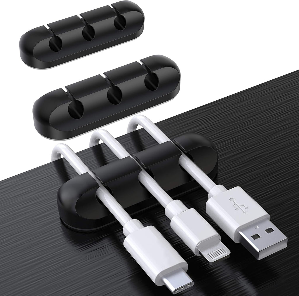 Cable Holder Clips, 3-Pack Cable Management Cord Organizer Clips Silicone Self Adhesive for Desktop USB Charging