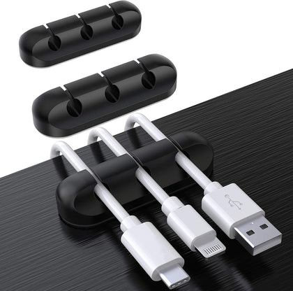 Cable Holder Clips, 3-Pack Cable Management Cord Organizer Clips Silicone Self Adhesive for Desktop USB Charging