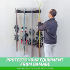 Wall Mounted Ski and Snowboard Storage Rack - 2 or 8 Ski Sizes