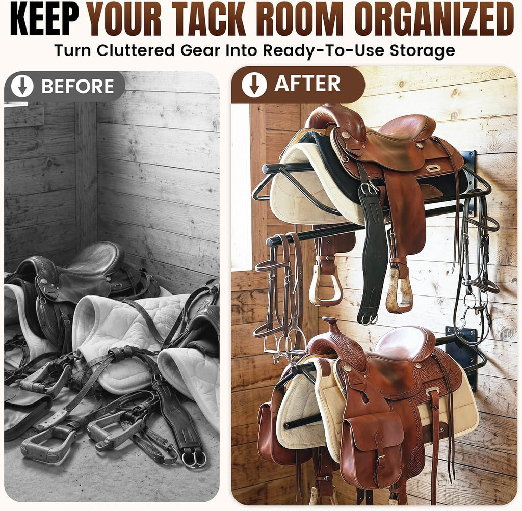 Saddle Rack Wall Mount for English&Western Saddles, 2PACK