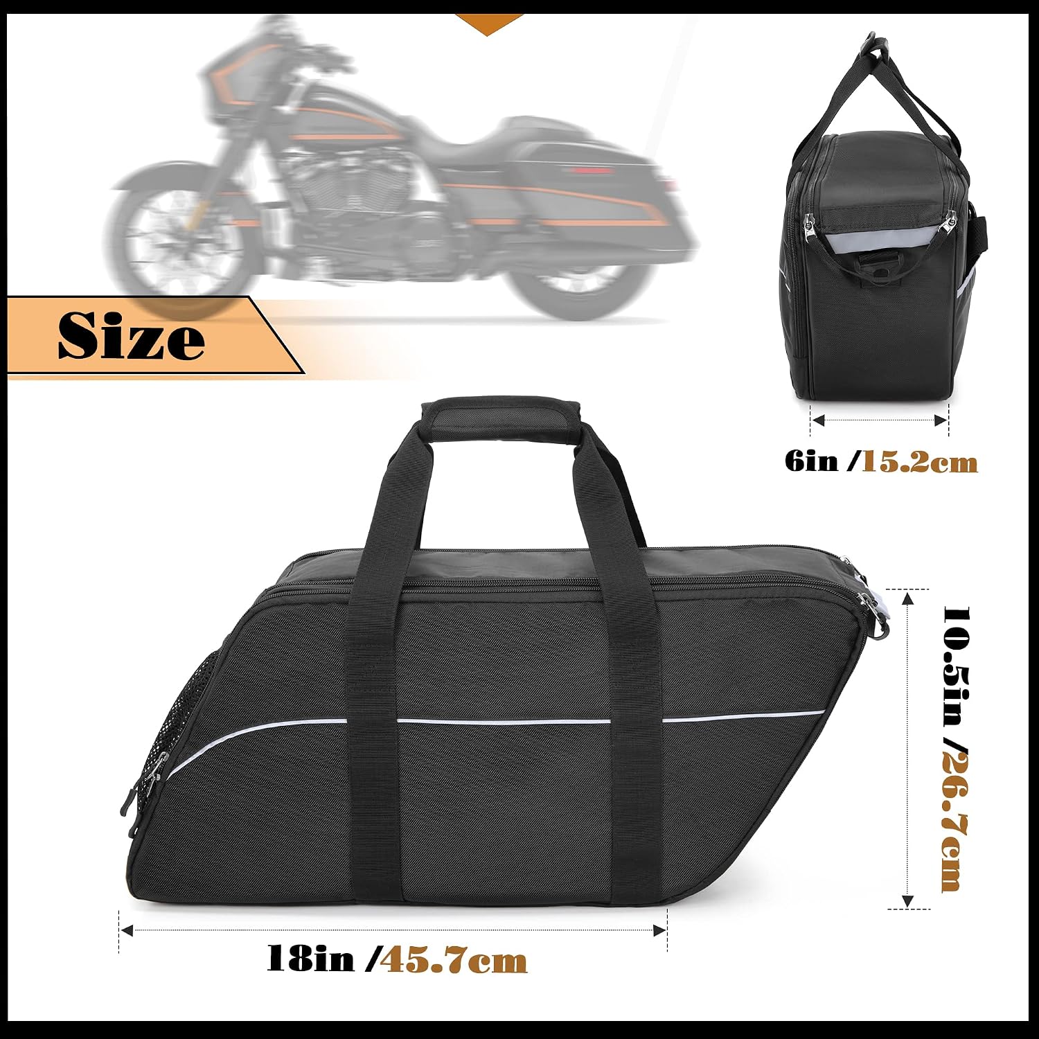 Motorcycle Saddlebag Liners Bag, Travel Saddlebag Organizer | Compatible with Harley Davidson 1993-2022 Touring Road