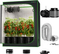 2x4 Grow Tent Kit with 6 Inch Fan and Carbon Filter, 48"x24"x60" 1680D Mylar Indoor Grow Tent Ventilation System with