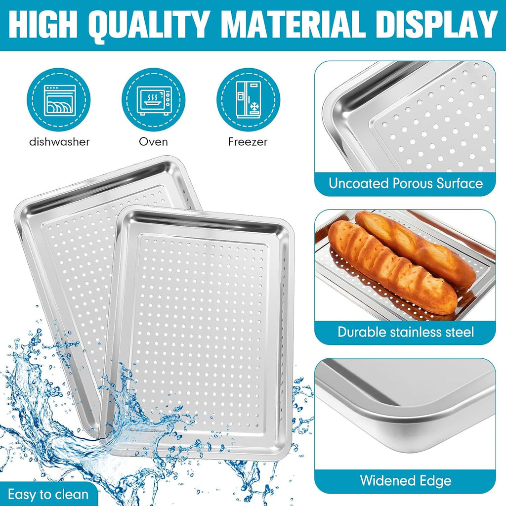 12 Pack Perforated Baking Sheet Pans 13" X 18" Stainless Steel