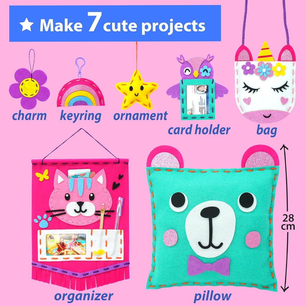 My First Sewing Kit for Kids Ages 6-12 | 7 Animal Dolls