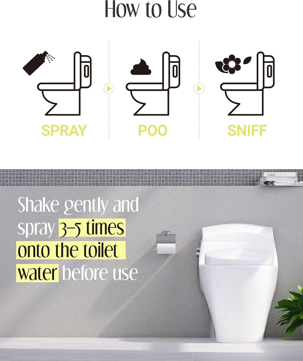 Pre-Poop Toilet Spray, Eucalyptus Bergamot Deodorizer, 1.69 Fl Oz