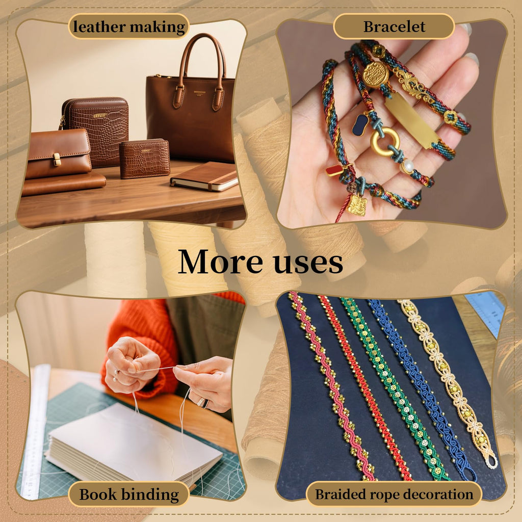 Waxed Thread for Leather 24 Colors Wax Thread for Leather Sewing Thread