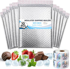Insulated Shipping Mailers, 10 Pack, Silver, 8 x 11 Inch