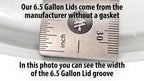 6.5 Gallon Plastic Drilled and Grommeted Lid Fits 6.5 Gallon Fermenters