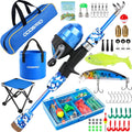 Kids Fishing Pole - Portable Kids Fishing Rod and Reel Combo, Kids Fishing Gear with Tackle Box, Spincast Reel