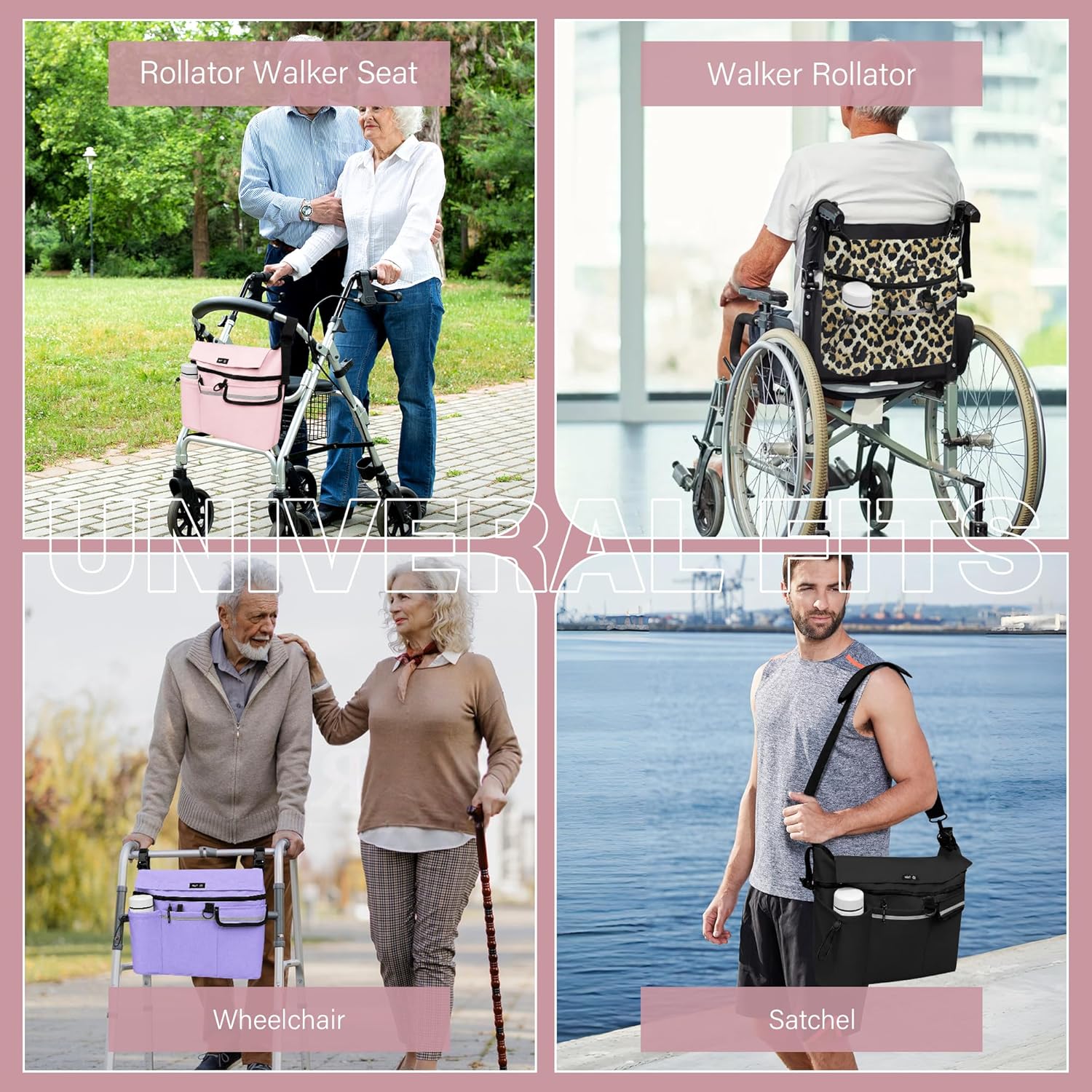 Wheelchair Bag - Wheelchair Backpack Waterproof, Scratch-Resistant, Double-Stitched, Wheelchair Accessories with