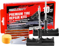 10-Piece Economical Tire Repair Kit – Flat Tire Plug Kit with T-Handle Tools, Storage Case – Fix Punctures Fast, –