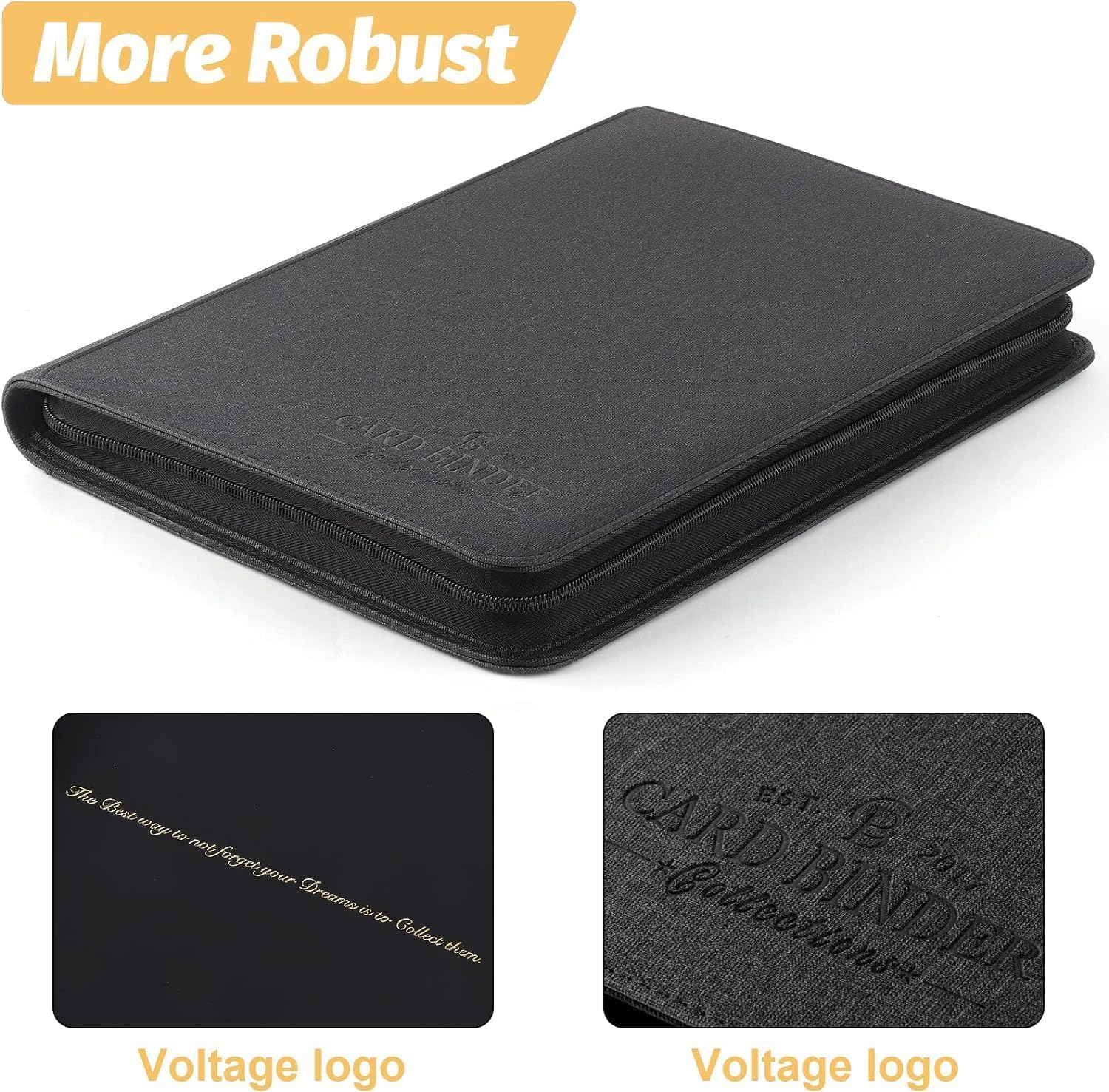 9 Pocket Card Binder, Premium Zip Trading Card Binder, 540 Double Sided Pocket PU Collection Binder, Collector Album