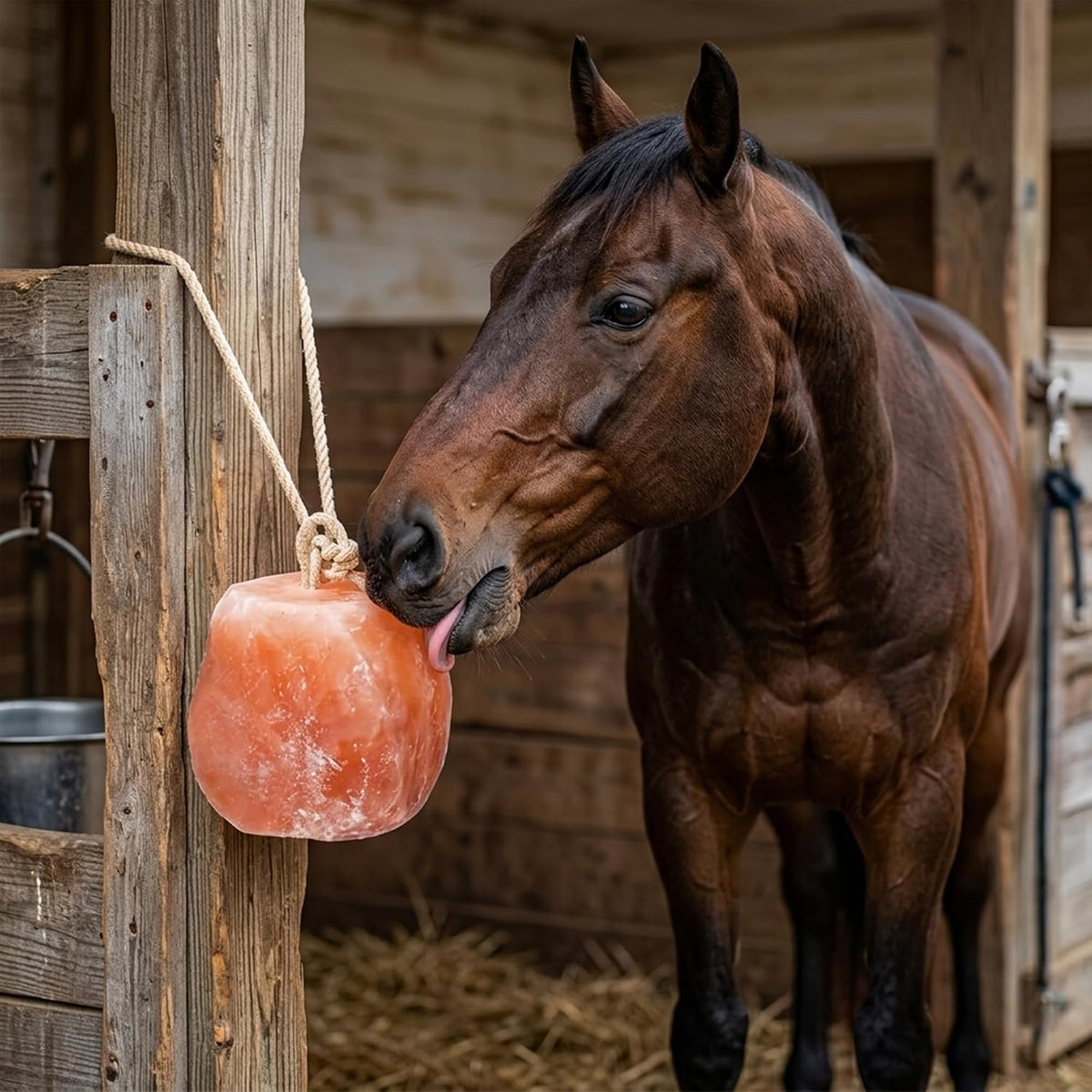 8 Himalayan Salt Block for Horses with Rope Natural Horse Salt Lick for Hydration and Mineral Support