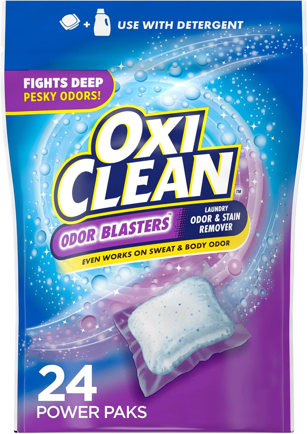 Odor Blasters Odor and Stain Remover Laundry Power Paks, 24 Ct