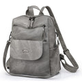 Backpack Purse for Women, PU Leather Ladies Backpack, Grey